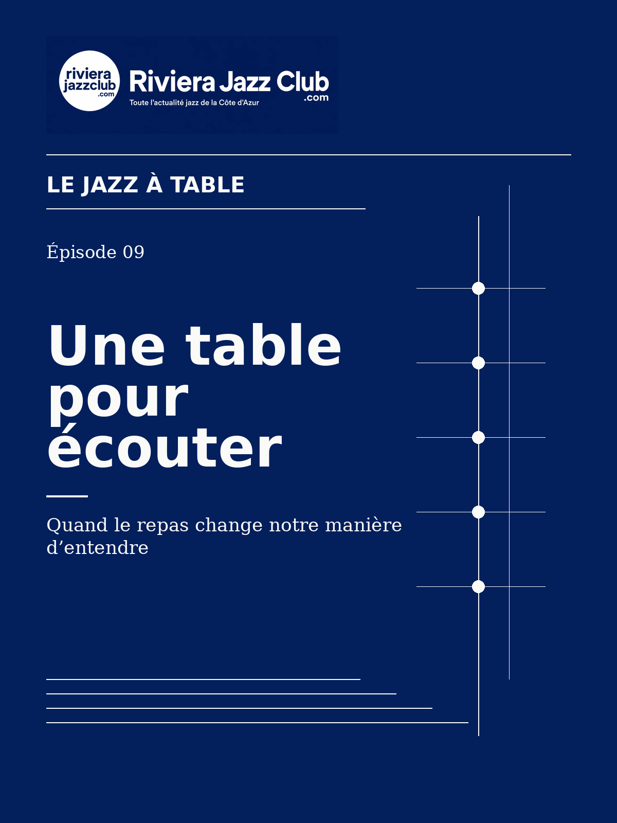 Une table pour écouter — Riviera Jazz Club