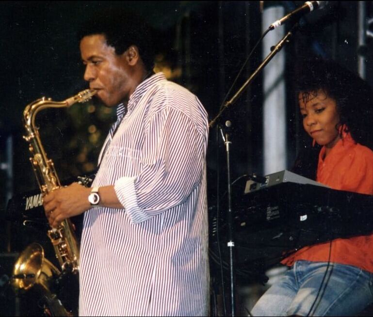 Patrice Rushen avec Wayne Shorter à la Grande Parade 1988 — © Gérard Demonchy / Riviera Jazz Club